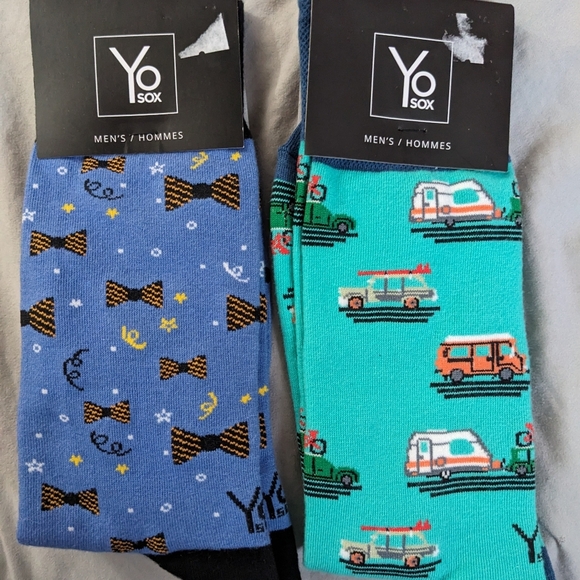 Men's Patterned Socks - Blue and Teal - Picture 1 of 2
